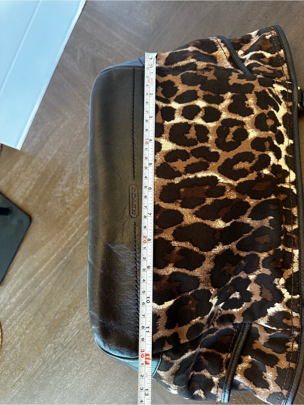 Coach Park Ocelot Leopard Print Carrie Tote w/Red Hangtag - Picture 14 of 16